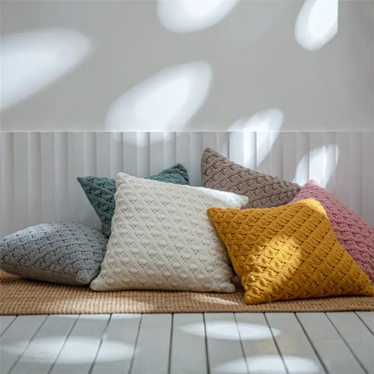 Factory Made Modern Simplicity Wool Weave Ethnic Bedroom Sofa Square Cushion Cover//
