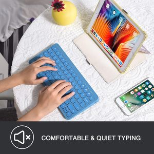 BT tre canali Multi dispositivo portatile 78 tasti leggero elegante e conveniente computer tastiera da ufficio - Product Image 5