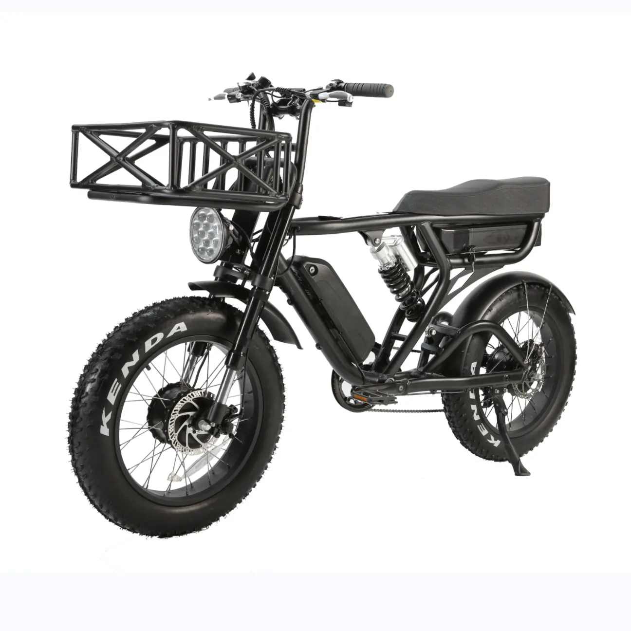 7 Speed Elektrische Fat Tire Fiets Dual Motor Cargo Elektrische Fiets E Bike 750W 48V Aluminium Mountain Ebike Elektrische Fat Bike