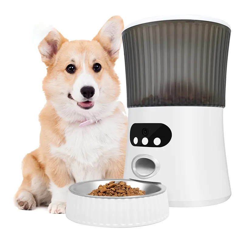 Grosir Pabrik aplikasi Tuya tempat makan hewan peliharaan otomatis WiFi mangkuk anjing kucing tempat makan hewan peliharaan pintar 5l kapasitas besar Dispenser makanan hewan peliharaan