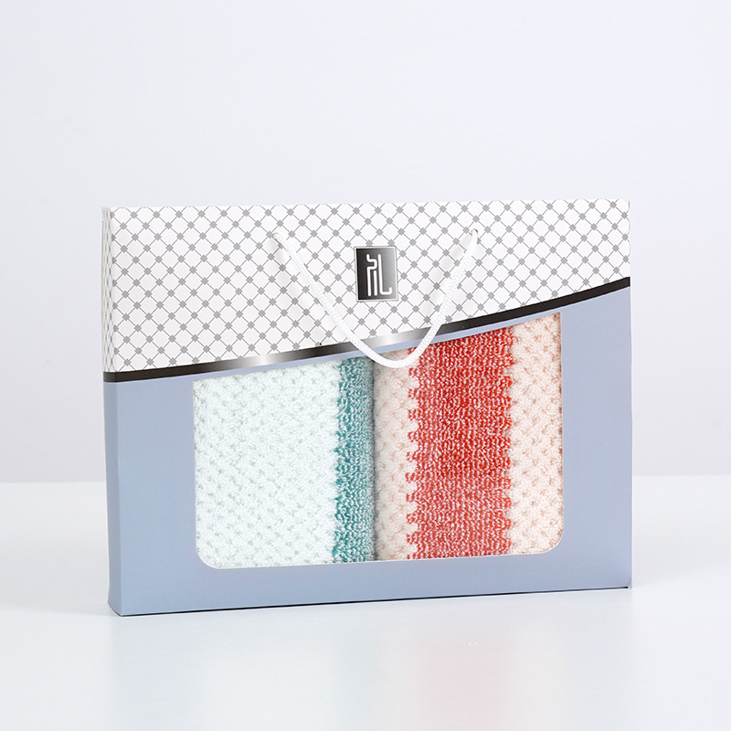 Towel gift box (two towels, red and green)