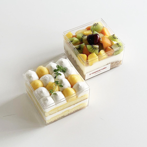 70x70x70mm毫米糖果盒圣诞派对零食饼干展示盒带标签容器普通透明塑料糖果盒