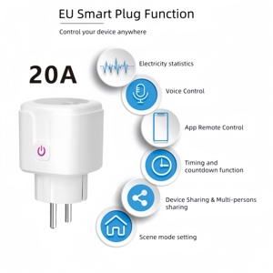 Kompatible tragbare Fernbedienung Smart <span class=keywords><strong>Plug</strong></span> <span class=keywords><strong>Socket</strong></span> 20A Leistungs messung Drahtlose elektrische Timer-Steckdose Tuya WiFi-Stecker - Product Image 4