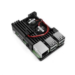 <strong>Raspberry</strong> <strong>Pi</strong> 3 Model B plus dedicated Aluminum <strong>Case</strong> with Dual Cooling Fan Metal Shell Black Enclosure for <strong>Raspberry</strong> <strong>Pi</strong> 3 Model B - Product Image 3