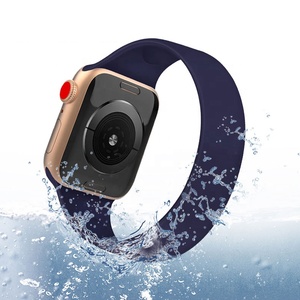 Su geçirmez yumuşak silikon Apple için akıllı saat bantları resmi silikon kayış izle 9 8 7 6 5 serisi SE kauçuk spor izle bandı - Product Image 2