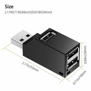 High <strong>Speed</strong> Mini <strong>USB</strong> Hub <strong>2</strong>.0 Hub <strong>3</strong> Port Multi-Interface Splitter for Laptop PC Phone - Product Image 6