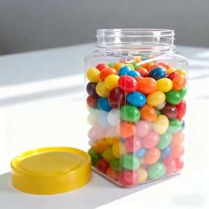 Cấp Thực Phẩm Pet Nhựa Lớn Kẹo Cookie Lollipop Jar <span class=keywords><strong>Container</strong></span> Với Vít Cap Cho Sô Cô La Thực Phẩm Lưu Trữ - Product Image 1