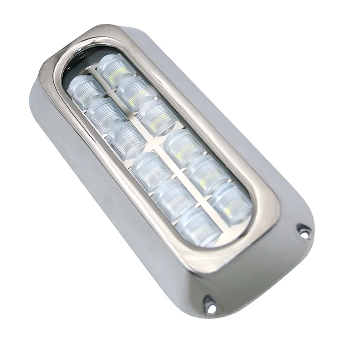 120W 316 Acero inoxidable IP68 salida LED completa luz subacuática LED de doble Color blanco y azul para barco yate muelle marino