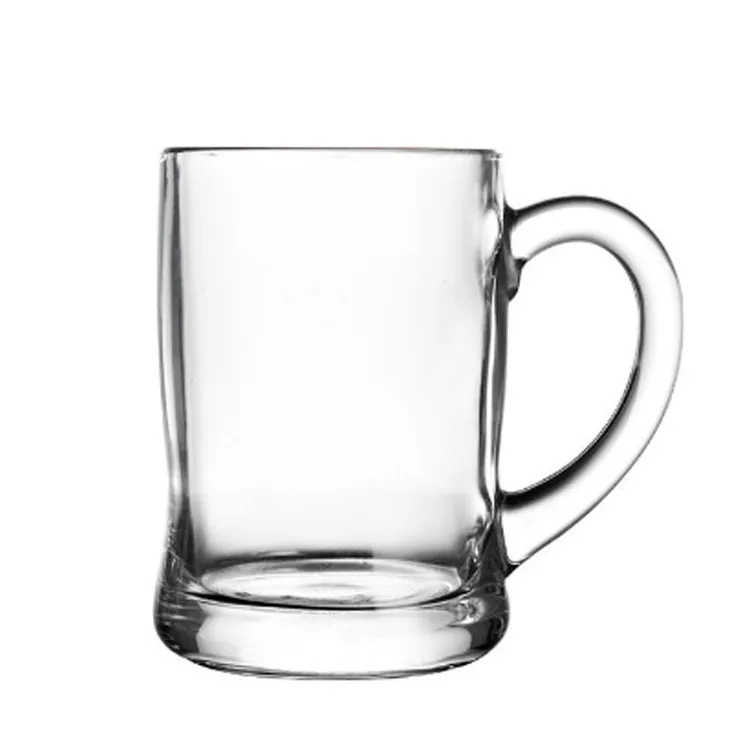 Stock de fábrica Luminarc Libbey mismo modelo de fondo ancho Munich taza de cerveza de vidrio tazas de té caliente con asa Pint Hero Cup