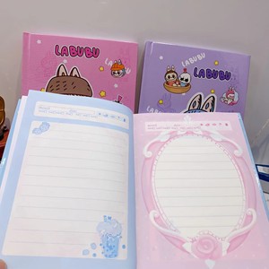 Labubu Página en color con bloqueo Cuaderno de dibujos animados A6 Cuaderno portátil Bloc de notas diario Oficina Estudiante Papelería al por mayor - Product Image 6