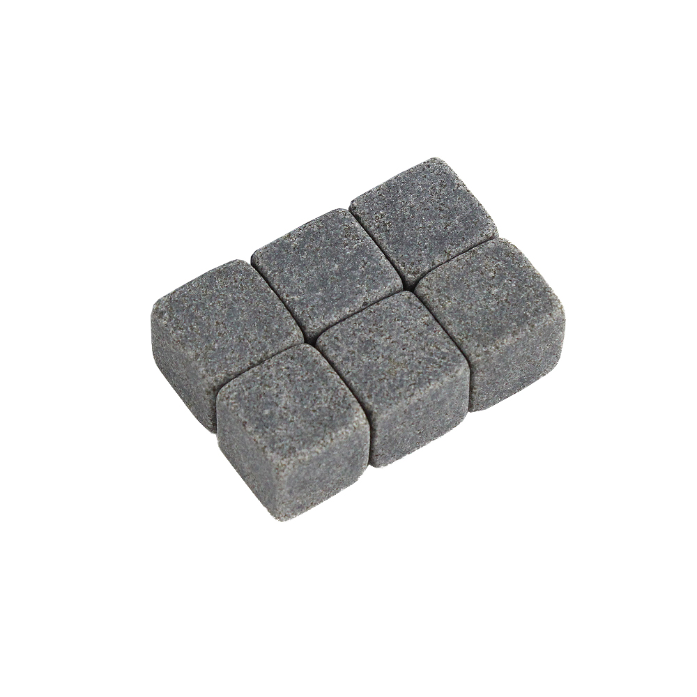 6 piezas de piedra de whisky de basalto gris