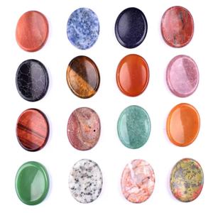 OMK grosir batu kuarsa mawar alami Oval khawatir batu kristal penyembuhan batu Worrystone Thumb Flint untuk menghilangkan stres hadiah kerajinan - Product Image 6