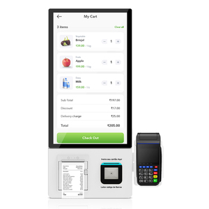 21,5 pulgadas de montaje en pared Android Windows sistema autoservicio pantalla táctil terminal de pago quiosco con impresora código QR Software - Product Image 1