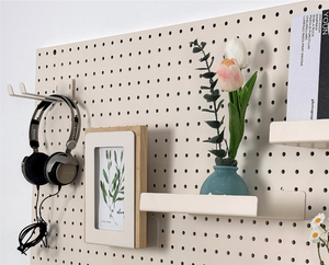 Trắng kết hợp Pegboard Wall Mount hiển thị Organizer với đứng cho tường lưu trữ - Product Image 4