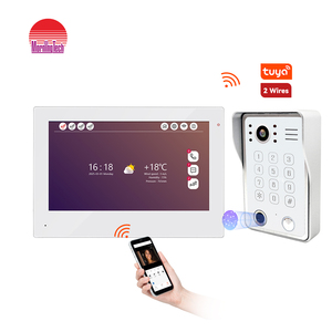 Intercomunicador de timbre de video a prueba de agua de 7 pulgadas con cámara Teléfono de puerta con cable de metal y monitor para diferentes casas - Product Image 1