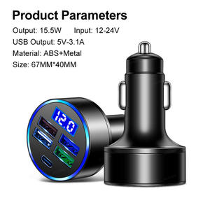 טעינה מהירה אוניברסלית 4 יציאה <span class=keywords><strong>usb</strong></span> סוג <span class=keywords><strong>c</strong></span> מטען מתאם תצוגה דיגיטלי מסך