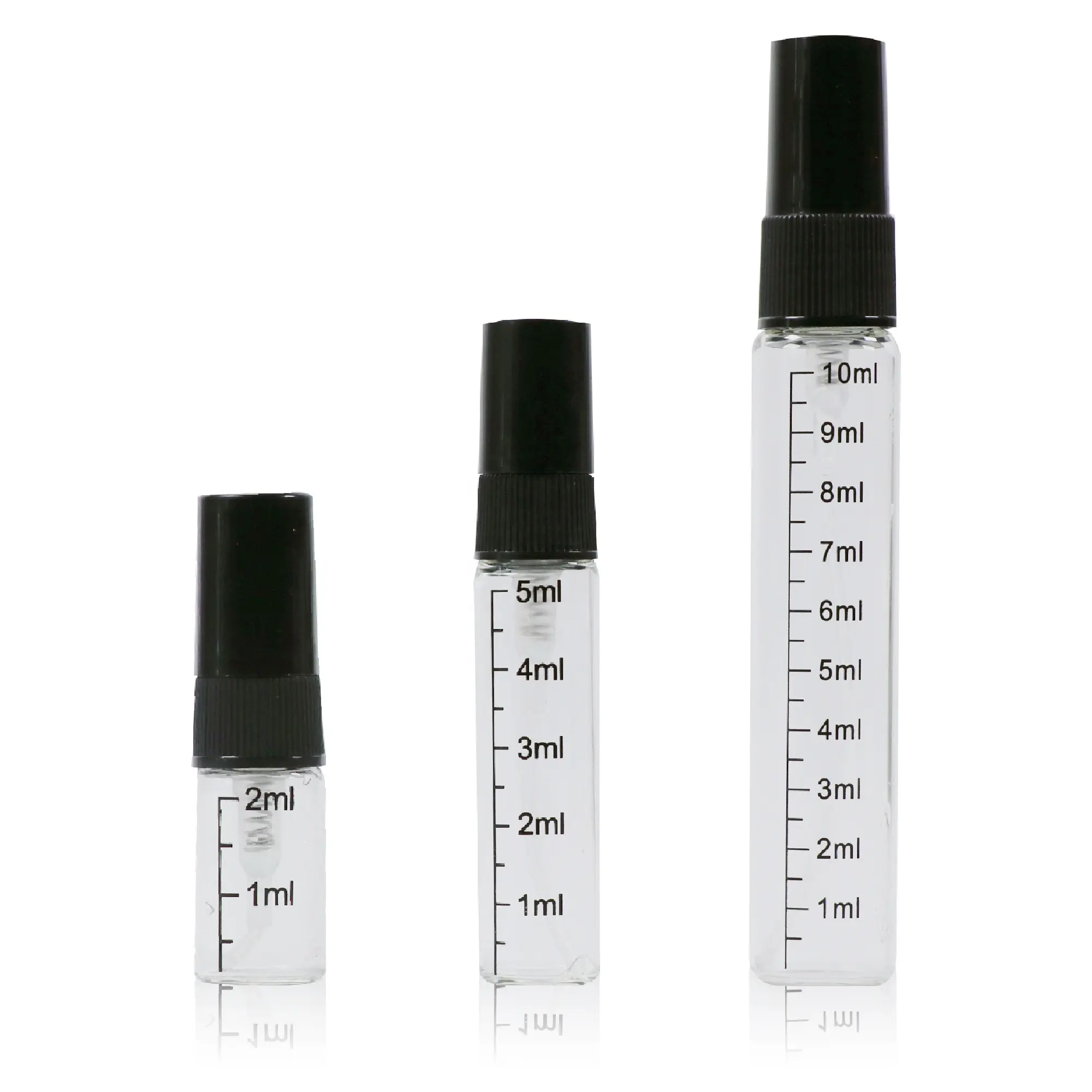 Petit Atomiseur Portable 3ml 5ml 10ml Flacons d'échantillon en verre Bouteille de parfum avec pompe de pulvérisation de brouillard en plastique noir