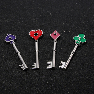 Oyun yerleşik Evil Metal tuşları Set 4 adet oyun kartı anahtar toplama kutusu erik kalp logosu anahtarlık - Product Image 5