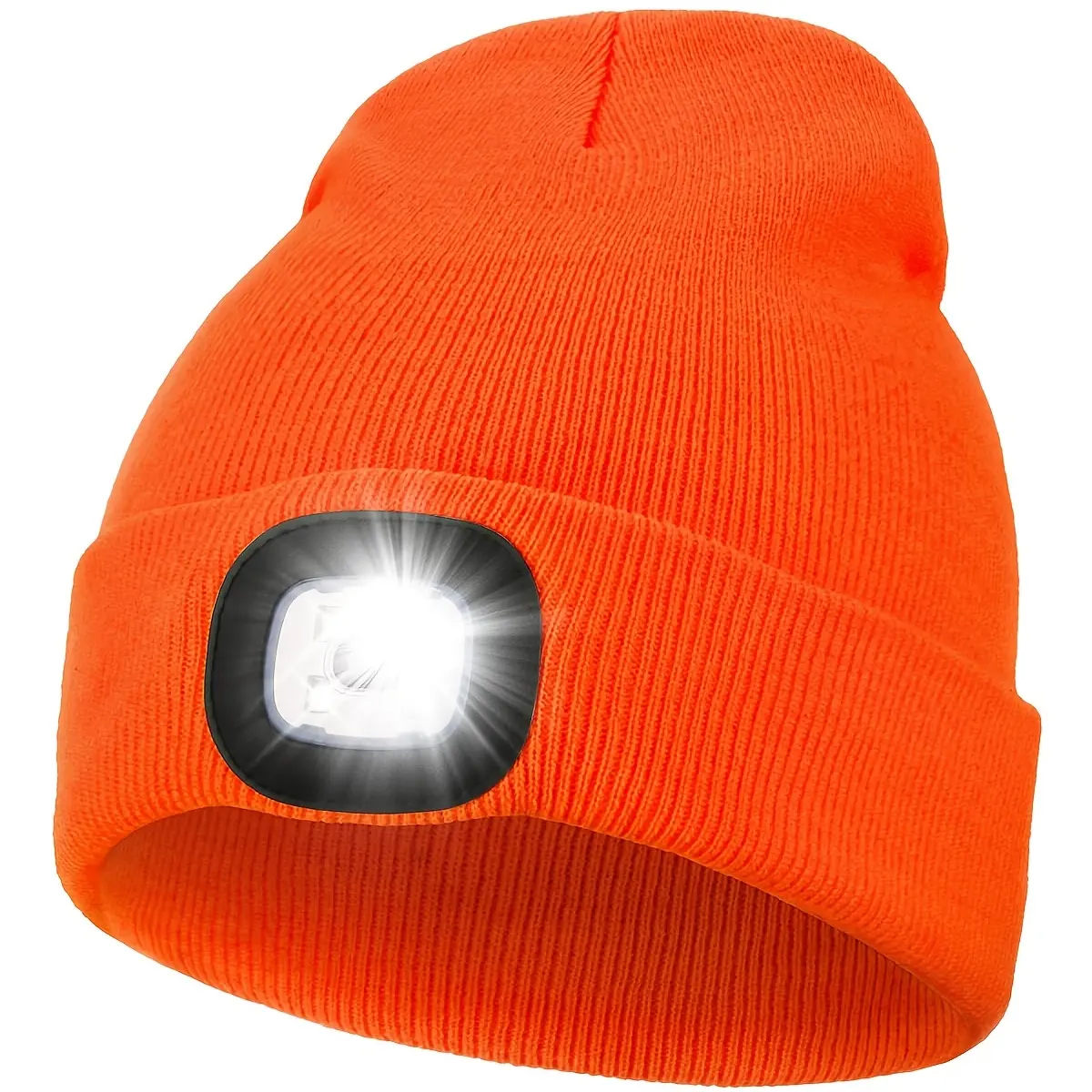 Unisex Beanie Hat Com Luz Led 4 Led Usb Recarregável Malha Hat Mãos Livre Farol Para Night Walking Fishing Camping