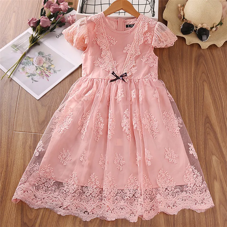 Alta Qualidade Vestido Adolescente Meninas Lace Frocks Crianças Meninas Roupas Vestidos Crianças Meninas Vestido Atacado