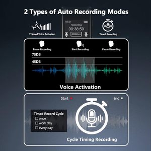 Digital Voice Activated <strong>Recorder</strong> With Playback - 2276 Hours Audio Recording Device, 3072Kbps HD Dual MIC Tape <strong>Recorder</strong> Device - Product Image 6
