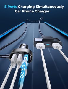 JOYROOM Qc3.0 45W高速充電器5ポート携帯電話充電器OTPフロントバックシート充電マルチUSBポート拡張USBハブ - Product Image 5