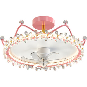 新产品高品质3色变化吊灯智能伸缩水晶发光二极管吊扇灯带灯 - Product Image 1