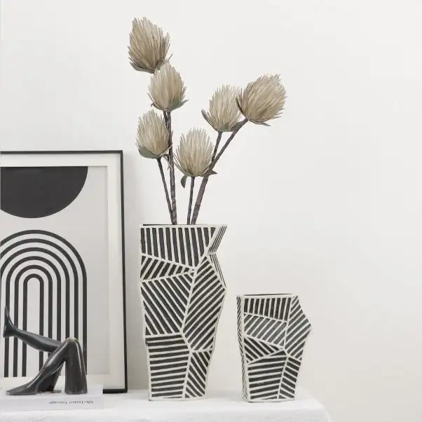 Conjunto de vaso de cerâmica para sala de estar, moderno, criativo, minimalista, nórdico, branco, decoração de casa, mesa, vaso de cerâmica para sala de estar