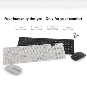 Computadora de oficina, portátil, teclado inalámbrico, combos de ratón, teclado inalámbrico y ratón, conjunto de ratón y teclado blanco y negro - Product Image 3