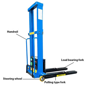 Baot carrello elevatore manuale idraulico stacker di sollevamento 1 ton 2 ton carrello elevatore elettrico di carico e scarico del carrello elevatore - Product Image 2
