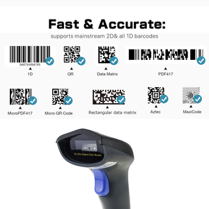 W3 cable CCD lector código de barras y W8-X BT inalámbrico 2D QR escáner de código de barras escáner PDF417 matriz de datos - Product Image 4