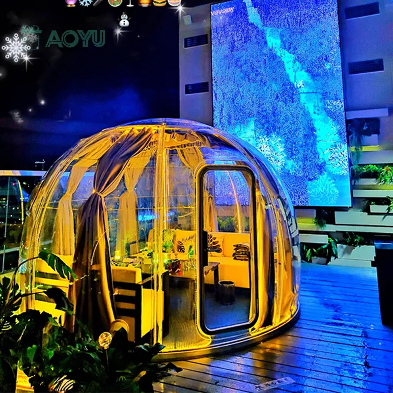 AOYU Factory Großhandel Luxus geodätische Kuppel Zelte Resort transparente Outdoor-Safari Iglu Kuppel Haus Events Zelt