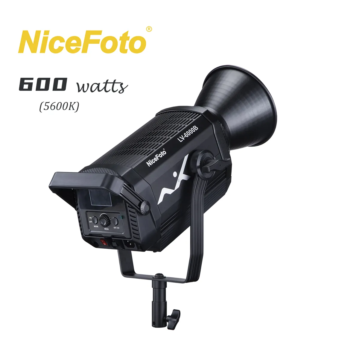 Nicemoto-LV-6000B profesional de 600W, iluminación fotográfica continua, LED COB, montaje Bowens, HD, transmisión en vivo, vídeo, estudio
