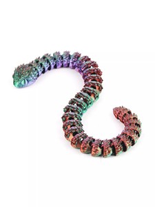 Pitone colorato statuetta giocattolo stampata in 3D con giunti mobili-modello animale che simula un serpente-Set espositore giocattolo - Product Image 4