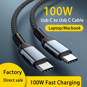2025 evrensel dizüstü bilgisayar dizüstü usb şarj kablosu Usb C Usb c PD 100w şarj hızlı şarj naylon kablo - Product Image 2