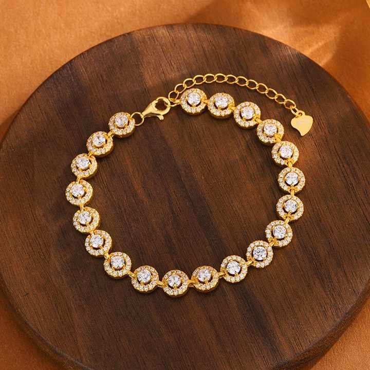 Mid-to-high-end Professional Customization of Sterling Silver Sunflower Design, Moissanite Bracelet Corporate Gift Customization