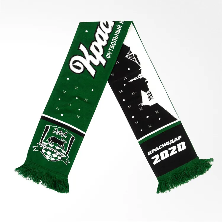 Logo Souvenir pampille tricot foulards d'équipe de sport écharpe tricotée en éventail foulard de Football