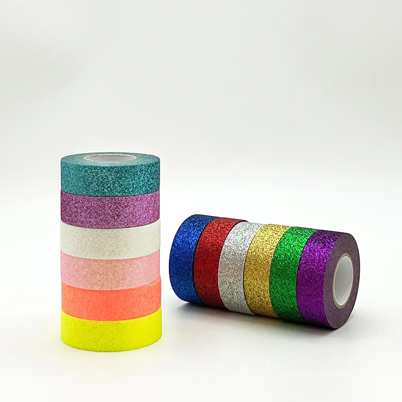 Grosir selotip warna selotip perekat DIY glitter washi tape