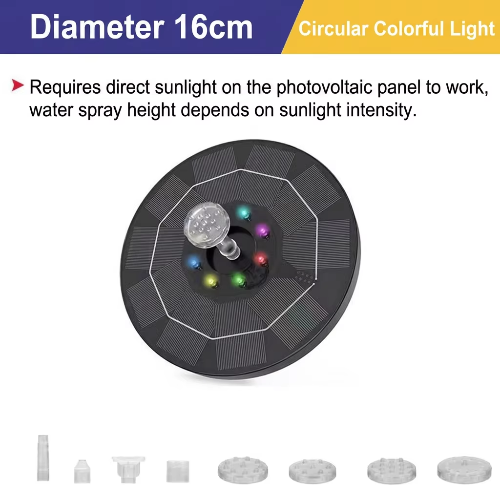 Solar Water Sprayer - 16cm with Light and Battery
