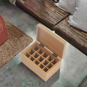 Trang Trí Bằng Gỗ Hình Chữ Nhật Tinh Dầu Đóng Mở Hộp Lưu Trữ Với Keychain Và Nắp Lớn 15 Lưới Hạt Tổ Chức - Product Image 2