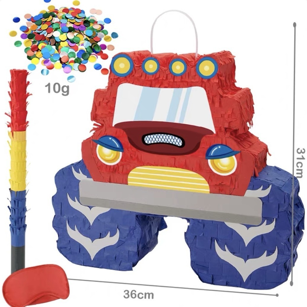 Monstre camion pinata bâton masque pour les yeux paillettes
