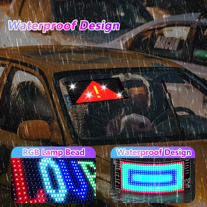 รีโมทคอนโทรล DIY USB 5V RGB LED Matrix Display, เลื่อนข้อความและภาพเคลื่อนไหวแผงสำหรับโฆษณารถยนต์, ตั้งโปรแกรมได้