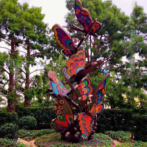 Giá bán buôn nhựa ngoài trời bức tượng Điêu Khắc sợi thủy tinh kích thước lớn khổng lồ bướm tượng - Product Image 2