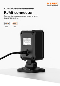 Henex Wired Desktop 2D Barcode Scanner Automatic Induction USB COM Interface CMOS Light <strong>Source</strong> Certified Rohs QR <strong>Code</strong> Print
