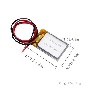 Imalatı KC CE yüksek hızlı pil 502030 3.7v 200mAh 20c lipo pil uçak Rc drone oyuncaklar için - Product Image 3