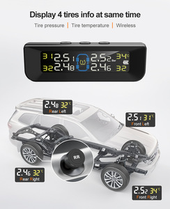 Sistema de control de presión de neumáticos TPMS para coche, carga Solar, pantalla LCD Digital HD, alarmas automáticas, sensores externos inalámbricos TPMS - Product Image 3
