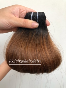 10 "-30" 1B/4/30 düz bakire vietnam insan saçı atkı çift çizilmiş 3 ton Ombre renkli uzantıları için 30 demetleri" - Product Image 3