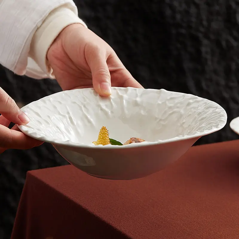Rock Surface Riz Ramen Nouilles Salade Bol À Mélanger Restaurant Vaisselle Soupe Salade Fruits Porcelaine Bols De Service