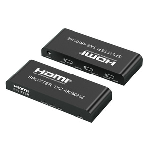 Distribuidor divisor de audio de 1 entrada y 2 salidas al por mayor divisor HDMI 4K 60Hz 1x2 HDMI 2,0 divisor 1 entrada y 2 salidas para proyector de TV