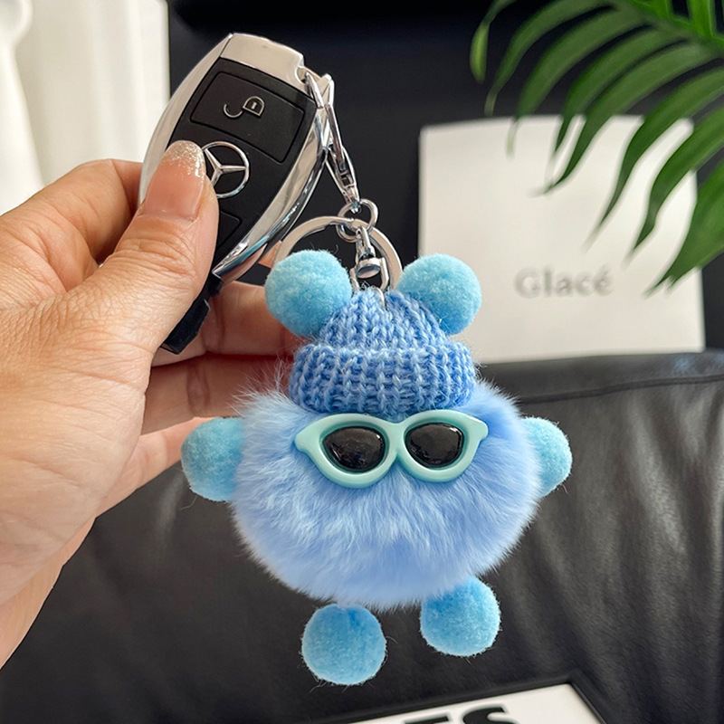 F * peluche imitation laine briquettes-bleu ciel